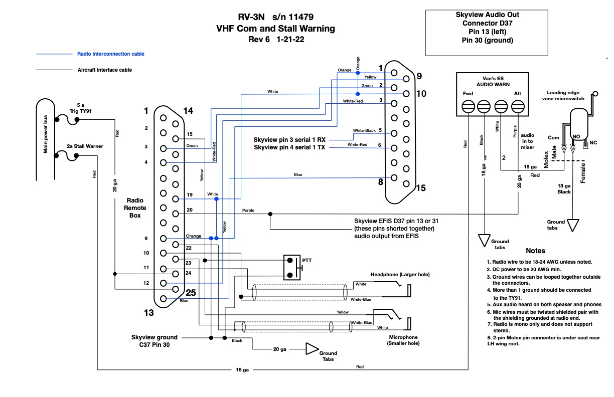 Click image for larger version\r\n\r\nName:	Schematic - VHF Com (Trig TY91), Stall Warner Rev 6.jpg\r\nViews:	81\r\nSize:	194.9 KB\r\nID:	22303