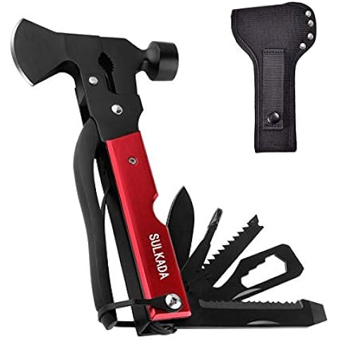 Multitool Axe Camping Tool, Gift for Men Dad Him Boyfriend, 19-in-1 Survival Gear for Outdoor Hunting Hiking, Emergency Escape,with Axe,Hammer,Plier,Bottle Opener