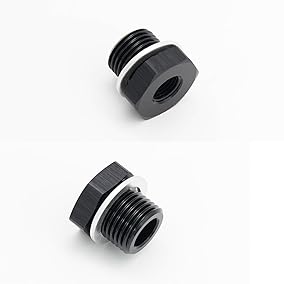 KRD PERFORMANCE 2 PCS Reducing Bush Female 1/8 NPT to Male Metric M14 x 1.5mm Adapter Fitting for All GM LS Engines Aluminum Black KRD PERFORMANCE 2 PCS Reducing Bush Female 1/8 NPT to Male Metric M14 x 1.5mm Adapter Fitting for All GM LS Engines Aluminum Black