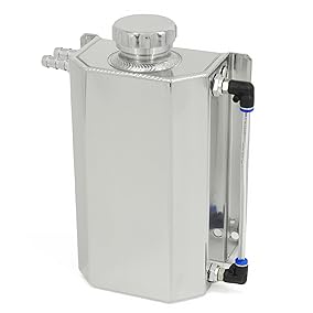 ZHSYMX Universal 2L Aluminium Alloy Coolant Radiator Overflow Tank Engine Oil Catch Can Expansion Tank Reservoir Silver ZHSYMX Universal 2L Aluminium Alloy Coolant Radiator Overflow Tank Engine Oil Catch Can Expansion Tank Reservoir Silver